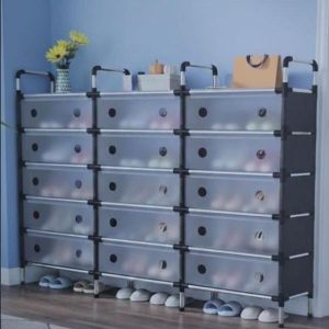 6 layers 3roll shoes rack with cover